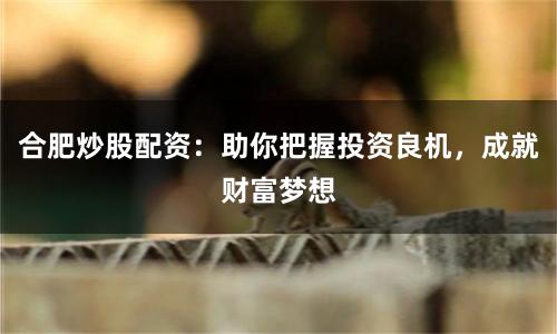 合肥炒股配資：助你把握投資良機(jī)，成就財(cái)富夢(mèng)想
